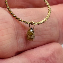 Load image into Gallery viewer, Champagne Diamond Faceted .51ct Briolette Bead | 5.3mm | Green tint | 1 Bead |