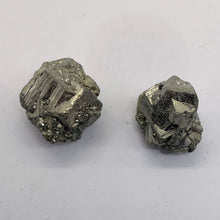 Load image into Gallery viewer, Pyrite Crystal Nugget Beads | 18x14x15 to 18x16x14mm | Silver Gold | 2 Beads |