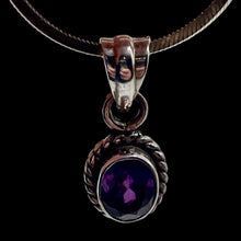 Load image into Gallery viewer, Amethyst Sterling Silver Drop Pendant | 3/4" Long | Purple | 1 Pendant |