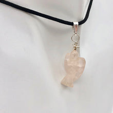 Load image into Gallery viewer, Rose Quartz Angel Pendant Necklace | Semi Precious Stone Jewelry|Silver Pendant