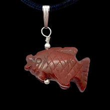 Load image into Gallery viewer, Jasper Koi Fish Pendant Necklace | Semi Precious Stone Jewelry|Silver Pendant