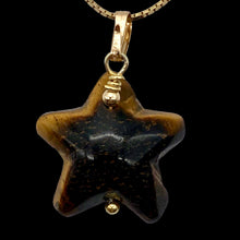 Load image into Gallery viewer, Tiger Eye Starfish Pendant Necklace | Semi Precious Stone | 14k gf Pendant