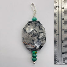 Load image into Gallery viewer, Picasso Jasper Sterling Silver Pendant | 1 1/2" Long | Gray/Black | 1 Pendant |