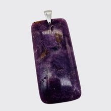 Load image into Gallery viewer, Natural Purple Lepidolite Large Rectangular Sterling Silver Pendant | 2 3/4" |