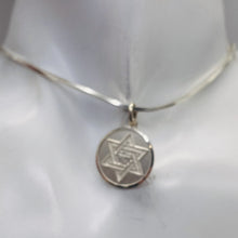 Load image into Gallery viewer, Star of David with Chai Sterling Silver Round Charm | 1" Long | Silver| 1 Charm|