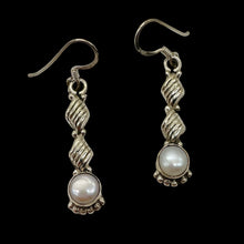 Load image into Gallery viewer, Fresh Water Pearl Sterling Silver Dangle Earrings | 1 3/4" Long |White | 1 Pair|