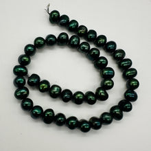 Load image into Gallery viewer, Midnight Emeralds 10-12mm Green FW Pearl Strand 109603