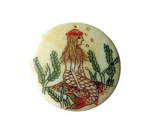 Load image into Gallery viewer, Lovely Scrimshawed 25x4mm Mermaid Bead 4116D