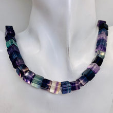Load image into Gallery viewer, Natural Fluorite 16" Strand | Purple Blue Green | 5mm | Cube |47 Beads |