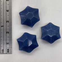 Load image into Gallery viewer, 3 Carved Dumortierite 6-Point Star Beads 9245Du
