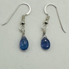 Load image into Gallery viewer, Tanzanite Sterling Silver Wire Wrap Dangle Earrings | Lavender | 1 Inch Long |