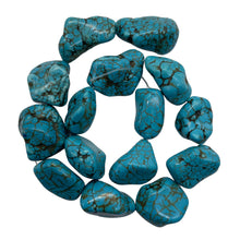 Load image into Gallery viewer, Turquoise Howlite Nugget Bead Strand 110171D