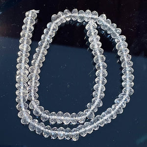 Quartz Clear Faceted Rock Crystal Rondelle Parcel | 8x5mm | Clear | 15 Beads|