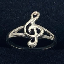 Load image into Gallery viewer, Treble Clef Sterling Silver Ring | Size 3 | Silver | 1 Ring