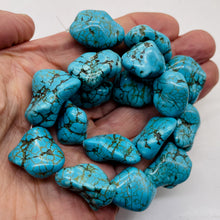 Load image into Gallery viewer, Huge Turquoise Howlite 29x18mm to 17x12mm Nugget Bead Strand 110171C