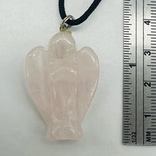 Load image into Gallery viewer, Pink Rose Quartz Angel Pendant Necklace Natural Gemstone 1 1/4 Inch