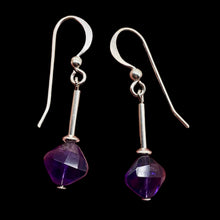 Load image into Gallery viewer, Lilac Faceted Amethyst Sterling Silver Dangle Earrings | 1 1/4" Long | 1 Pair |