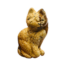 Load image into Gallery viewer, Hand Carved Stone Abyssinian Sitting Cat Collectible | 41x25x17mm | Red, Orange