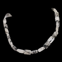 Load image into Gallery viewer, Tourmalinated Quartz Rectangular Bead Strand | 12x8x5mm| Clear White Black | 33|