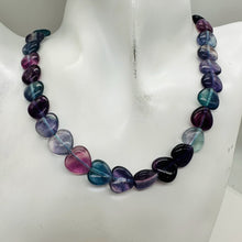Load image into Gallery viewer, Fluorite Strand Round Heart Beads | 15.5" Long | Blue. Purple. Pink | 35 Beads |
