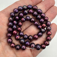 Load image into Gallery viewer, Fresh Water Pearls 16" Strand Near Round Pearls | 8x7mm|Golden Purple| 1 Strand|