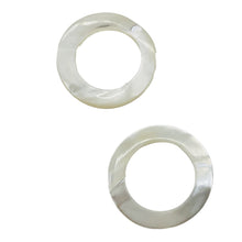 Load image into Gallery viewer, Mother of Pearl Round Carved Picture Frame Bead | 25x2mm | White | 2 Beads |