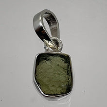 Load image into Gallery viewer, Moldavite 8.54ct Sterling Silver Oval Pendant | 3/4" Long | Green | 1 Pendant |