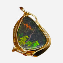 Load image into Gallery viewer, Stunning 14K Opal Goddess Pendant | 2 1/4" Long | Fire Green Red | 1 Pendant |
