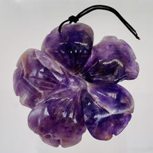 Load image into Gallery viewer, Amethyst Carved Pendant Flower | 55x8mm | Purple White | 1 Bead |