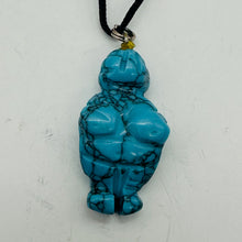 Load image into Gallery viewer, Goddess Howlite Stone Pendant Necklace | 3/4' Long | Blue, Black | 1 Pendant |