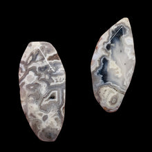 Load image into Gallery viewer, Ocean Jasper Old Stock Long Oval Beads| 45x22x6 to38x20x7mm| Gray, Black|2 Beads