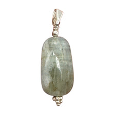 Load image into Gallery viewer, Aquamarine and Sterling Silver Drop Pendant | 1 3/8" Long | Aqua | 1 Pendant |