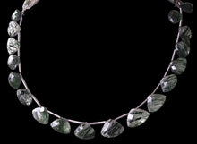 Load image into Gallery viewer, AAA Actinolated Quartz Faceted 8x11mm Briolette Beads 109897