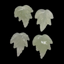 Load image into Gallery viewer, Carved Serpentine New Jade Leaf Bead Set | 28x23x4 to 24x24x4mm | 4 Beads |