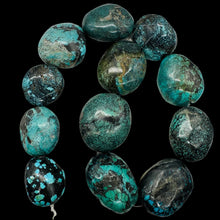 Load image into Gallery viewer, Turquoise Natural Focal Nugget Strand | 310g | 16" | Blue, Black | 12 Beads |