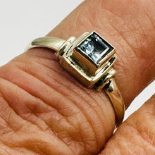 Load image into Gallery viewer, Blue Topaz Sterling Silver Ring Size 7.25 Natural Square Gemstone USA