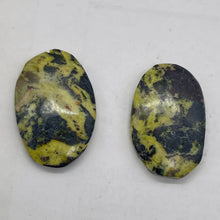 Load image into Gallery viewer, Turquoise Faustite Oval Beads | 34x22 to 32x21mm | Chartreuse, Black | 2 Beads |