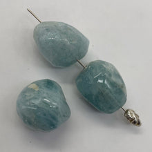 Load image into Gallery viewer, Aquamarine Smooth Nugget Bead Parcel | 19x16x16 - 18x19x17mm | Blue | 3 Beads |