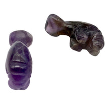 Load image into Gallery viewer, Grace 2 Carved Purple Amethyst Manatee Beads | 21x11x9mm | Purple