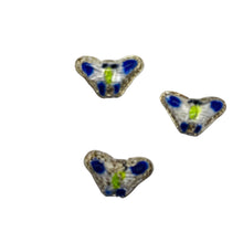 Load image into Gallery viewer, Cloisonne Butterfly Pendant Beads | Blue, White | 16x10x6mm | 3 Beads |