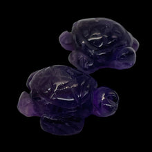 Load image into Gallery viewer, Majestic 2 Carved Amethyst Sea Turtle Animal Beads