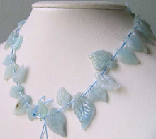 Load image into Gallery viewer, Natural Aquamarine Leaf Bead Strand | 150cts | 20x13x4 - 16x10x3mm | 35 Beads |