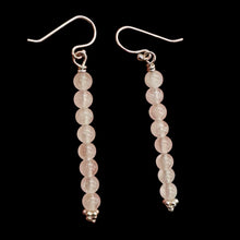 Load image into Gallery viewer, Light Pink Rose Quartz Sterling Silver Semi Precious Gemstone Earrings |2" Drop|