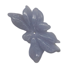 Load image into Gallery viewer, Chalcedony 20ct Hand Carved Flower Pendant Bead| 36x19x4mm|Blue| 1 Pendant Bead|