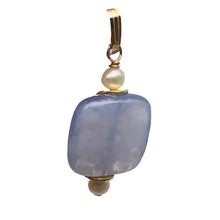 Load image into Gallery viewer, Blue Chalcedony 14K Gold Filled Drop Pendant | 1 3/8" Long |