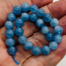 Load image into Gallery viewer, Aquamarine AAA Round 8mm Bead Half Strand | 8" Long | Blue | 25 Beads |