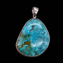 Load image into Gallery viewer, Chrysocolla Sterling Silver Oval Pendant | 2" Long | Blue | 1 Pendant |
