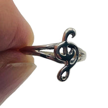 Load image into Gallery viewer, Treble Clef Sterling Silver Ring | Size 3 | Silver | 1 Ring