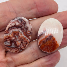 Load image into Gallery viewer, Zebra Jasper Oval Pendant Beads | 35x25x6mm | Red, Brown | 2 Pendant Beads |