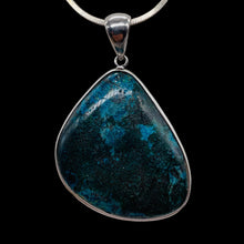 Load image into Gallery viewer, Natural Chrysocolla Sterling Silver Pendant | Blue, Dark Green | 2" Long |